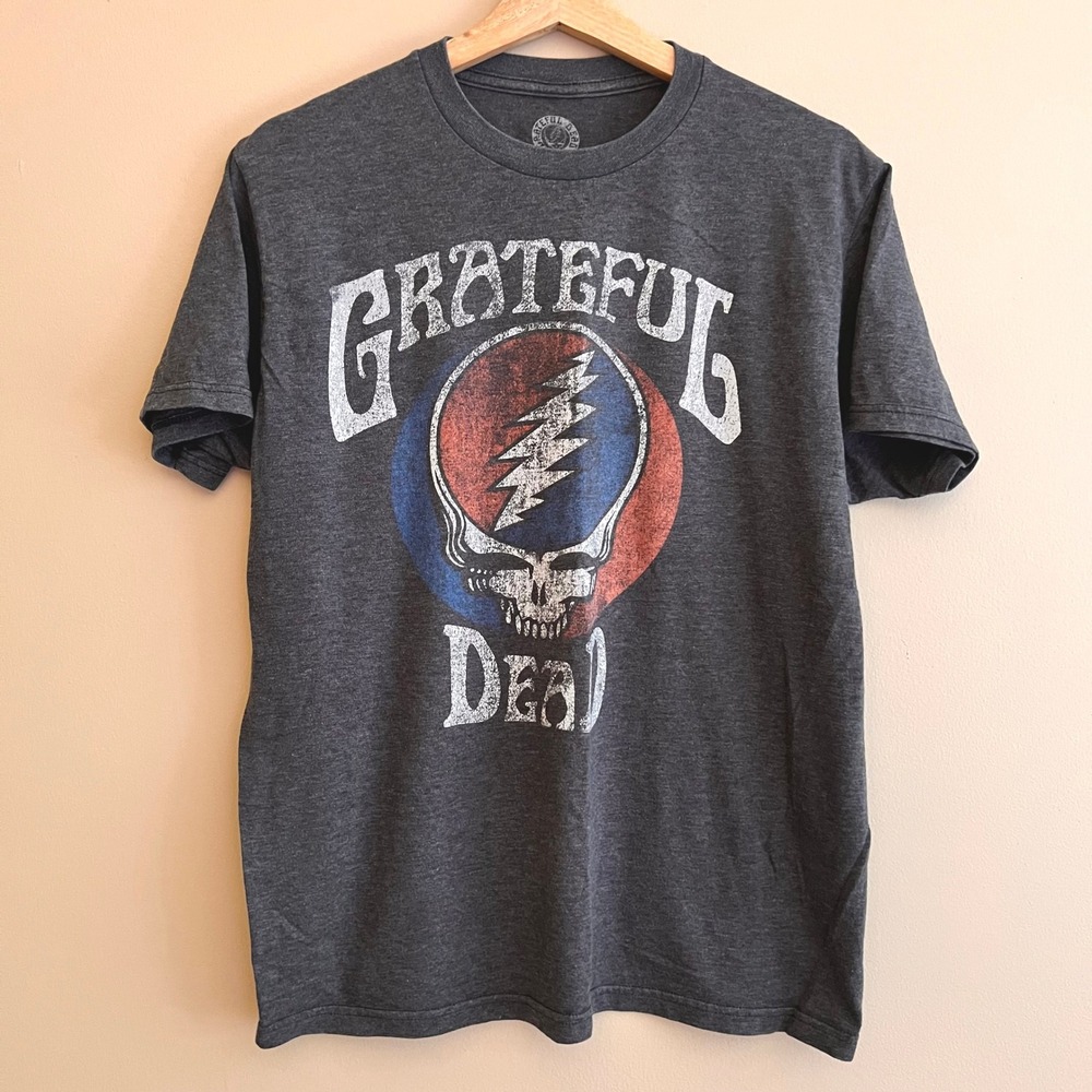 Grateful Dead Ripple Junction Steal Your Face Graphic T-Shirt Mens Med Charcoal